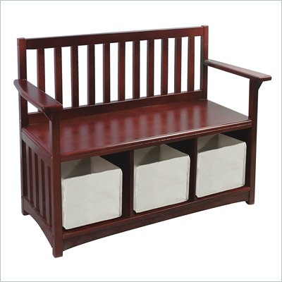 Guidecraft Classic Espresso Storage Bench with Bins