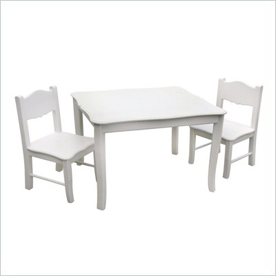 Guidecraft Classic White Table and Chairs Set