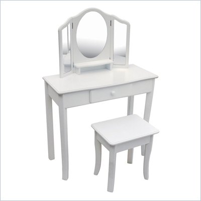 Guidecraft Classic White Vanity and Stool