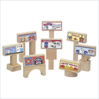 Guidecraft Hardwood Block Toppers Set - 8 Pieces