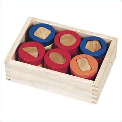 Guidecraft Hardwood Geometric Counting Cylinders