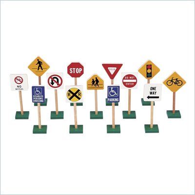 Guidecraft Hardwood 7" Traffic Signs (Set of 13)