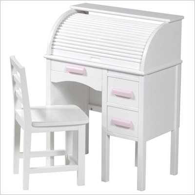 Guidecraft Jr Roll-Top Wood Desk in White
