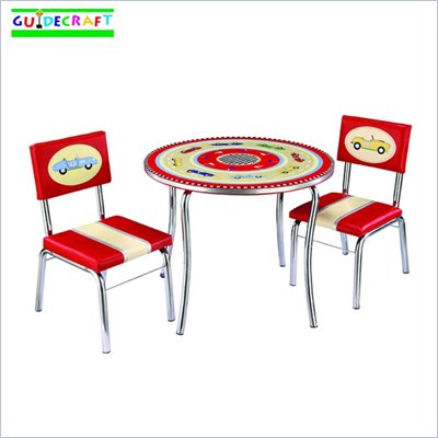 Guidecraft Retro Racers Table & Chairs Set