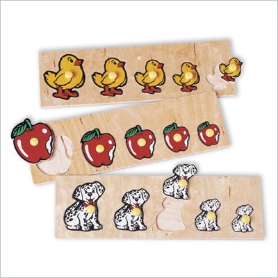 Guidecraft Wooden Progression Puzzles (Set of 3)