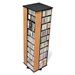 Prepac Large 4-Sided CD DVD Spinning Media Storage Tower in Oak and Black