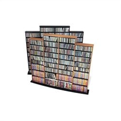 Prepac Quad Width CD DVD Media Storage Wall Unit in Oak and Black Finish