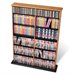 Prepac Double Width CD DVD Wall Media Storage in Oak and Black