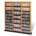 Prepac Triple Width Barrister CD DVD Media Storage Tower in Oak and Black