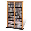 ADD TO YOUR SET: Prepac Double Width Barrister CD DVD Media Storage Tower in Oak and Black