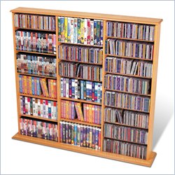 Prepac Triple Width CD DVD Wall Media Storage Tower in Maple