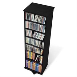 Prepac 2-Sided Spinning CD DVD Media Storage Tower in Black