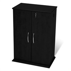 Prepac Locking CD DVD Media Storage Cabinet in Black