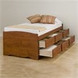 ADD TO YOUR SET: Prepac Monterey Cherry Tall Twin Platform Storage Bed