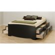 ADD TO YOUR SET: Prepac Black Sonoma Tall Double / Full Platform Storage Bed with 12 Drawers