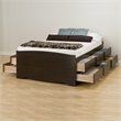 ADD TO YOUR SET: Prepac Manhattan Tall Double Platform Storage Bed in Espresso