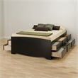 ADD TO YOUR SET: Prepac Sonoma Black Tall Queen Platform Storage Bed with 12 Drawers
