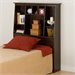 Prepac Slant-Back Tall Twin Bookcase Headboard in Espresso