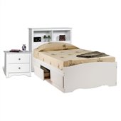 Prepac Monterey White Twin Platform Storage Bed 6 Piece Bedroom Set