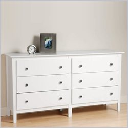 Prepac Berkshire 6 Drawer Double Dresser-Cherry