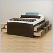 Prepac Manhattan Tall Full Wood Platform Storage Bed 3 Piece Bedroom Set