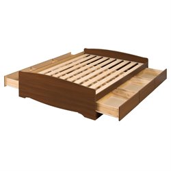 Prepac Monterey Cherry Queen Platform Storage Bed
