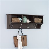 Prepac Fremont Espresso Entryway Cubbie Shelf Coat Rack