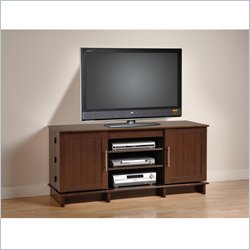 Prepac Lorenzo 60 Audio Video TV Stand with Media Storage in Espresso