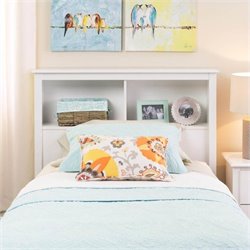 Prepac Monterey White Twin Bookcase Headboard