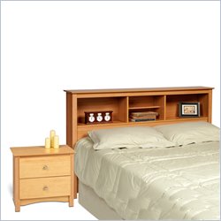 Prepac Sonoma Maple Double or Queen Bed 2 Piece Bedroom Set