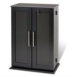 Prepac Small Shaker Style Deluxe Media Cabinet in Black