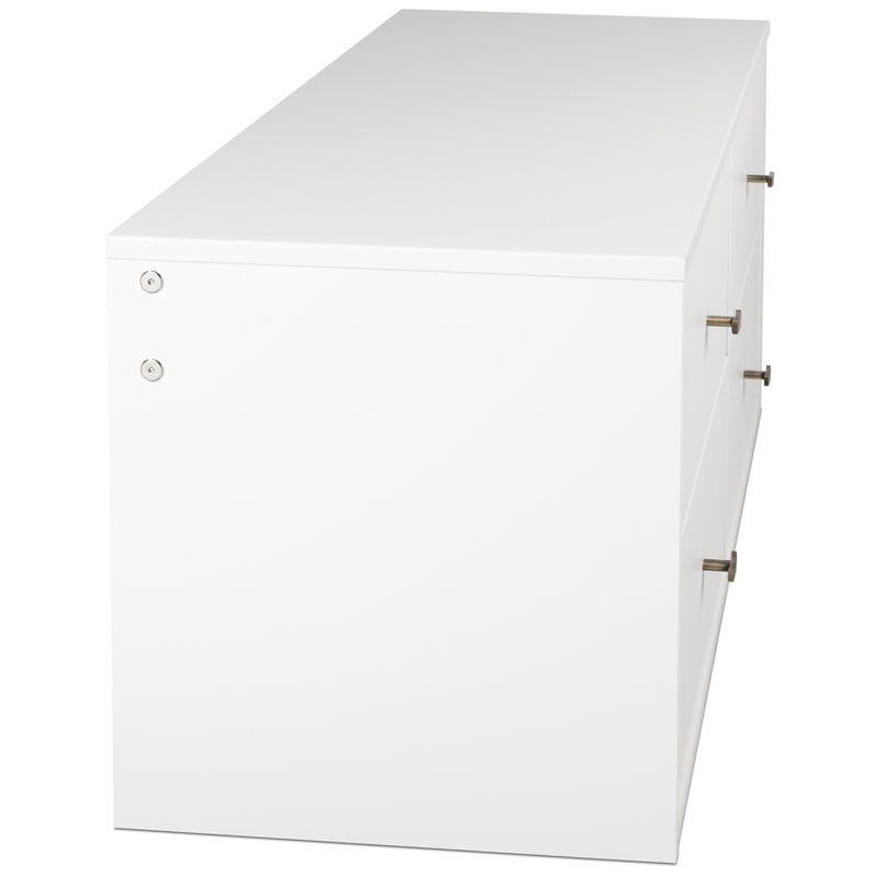 Prepac Milo 4 Drawer Floating Wooden Dresser in White