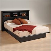 Prepac Black Sonoma Double / Full Bookcase Platform Bed