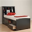ADD TO YOUR SET: Prepac Black Sonoma Tall Twin Bookcase Platform Storage Bed