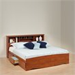 ADD TO YOUR SET: Prepac Monterey Cherry King Platform Storage Bed