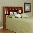 ADD TO YOUR SET: Prepac Slant-Back Tall Full / Queen Bookcase Headboard in Cherry