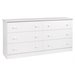 Prepac White Six Drawer Double Dresser in White