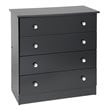 ADD TO YOUR SET: Prepac 4 Drawer Chest in Black Finish