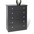 ADD TO YOUR SET: Prepac 5 Drawer Chest in Black Finish