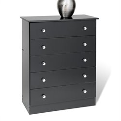 Prepac 5 Drawer Chest in Black Finish