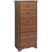 Prepac Monterey 6 Drawer Lingerie Chest in Cherry Finish