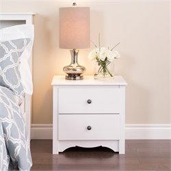 Prepac Monterey White 2 Drawer Night Stand
