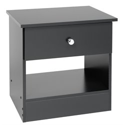 Prepac Black Sonoma One Drawer Black Night Stand