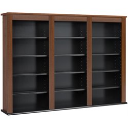 Prepac Triple Floating CD DVD Storage Media Tower in Cherry and Black