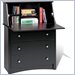 Prepac Sonoma Drop-Front Wood Secretary Desk in Black