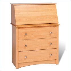 Prepac Sonoma Drop-Front Wood Secretary Desk in Maple