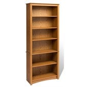 Prepac Sonoma 6 Shelf 77H Wood Bookcase in Oak