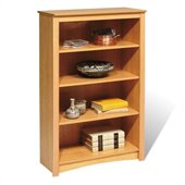 Prepac Sonoma 4 Shelf 48H Wood Bookcase in Maple