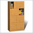 Prepac Oak Finish Sliding Door Cabinet