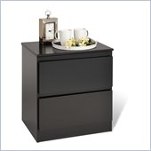 Prepac Avanti Two Drawer Nightstand in Black